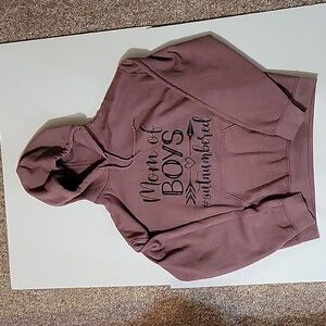 *Maroon Gildan Graphic Print, Drawstring Pullover Hoodie, Size M